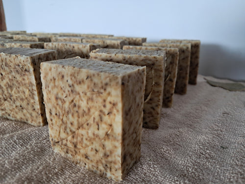 Savon Folium 100% Huile extra vierge d'Olive avec Beurre de Karitè Bio, Huile Essentielle de Origan, poudre de Verveine